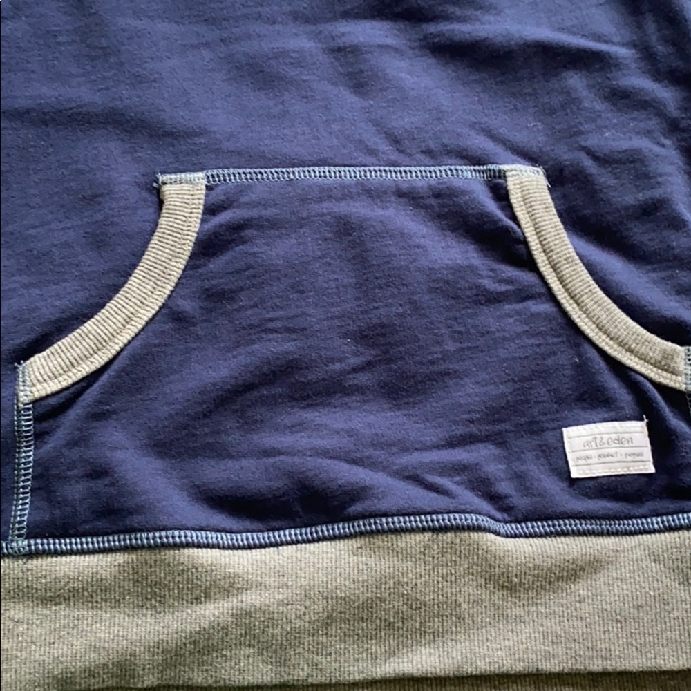 art & eden Blue & Gray Patch Pullover - 5 - Picture 3 of 7